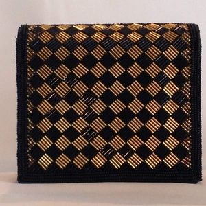 Lancome Beaded Envelope Clutch Evening Purse